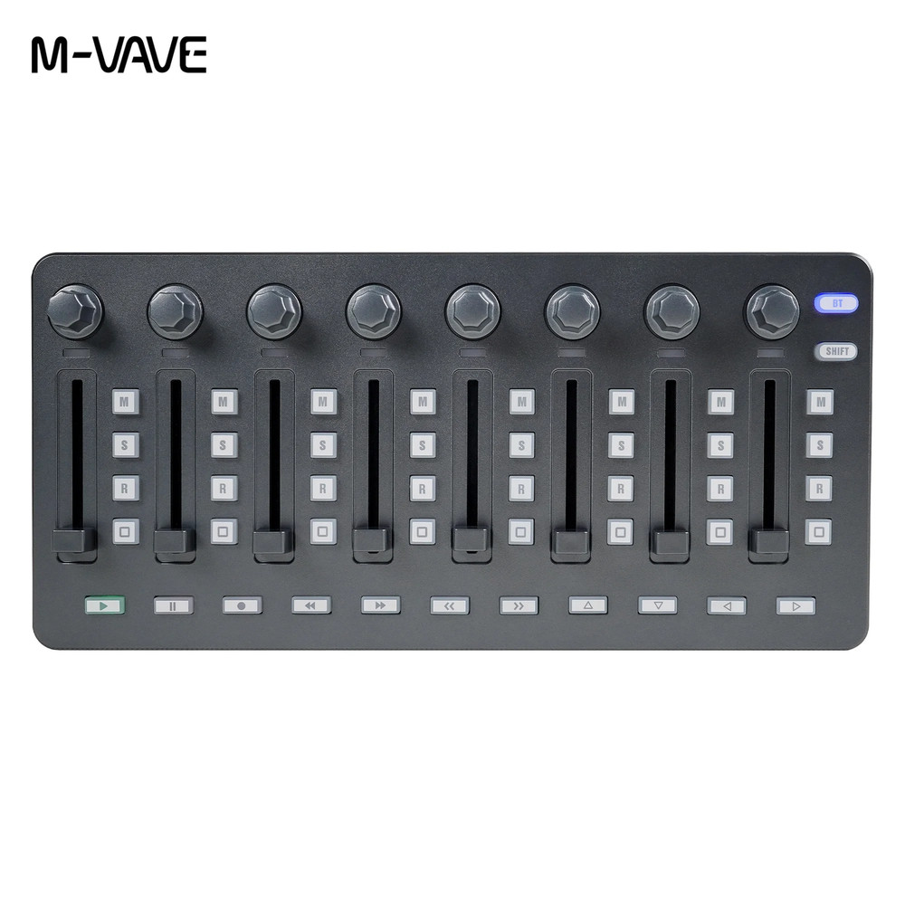 SMC MIXER Gray Wireless DAW Controller 8 Knobs 8 Faders Bluetooth USB Suitable f