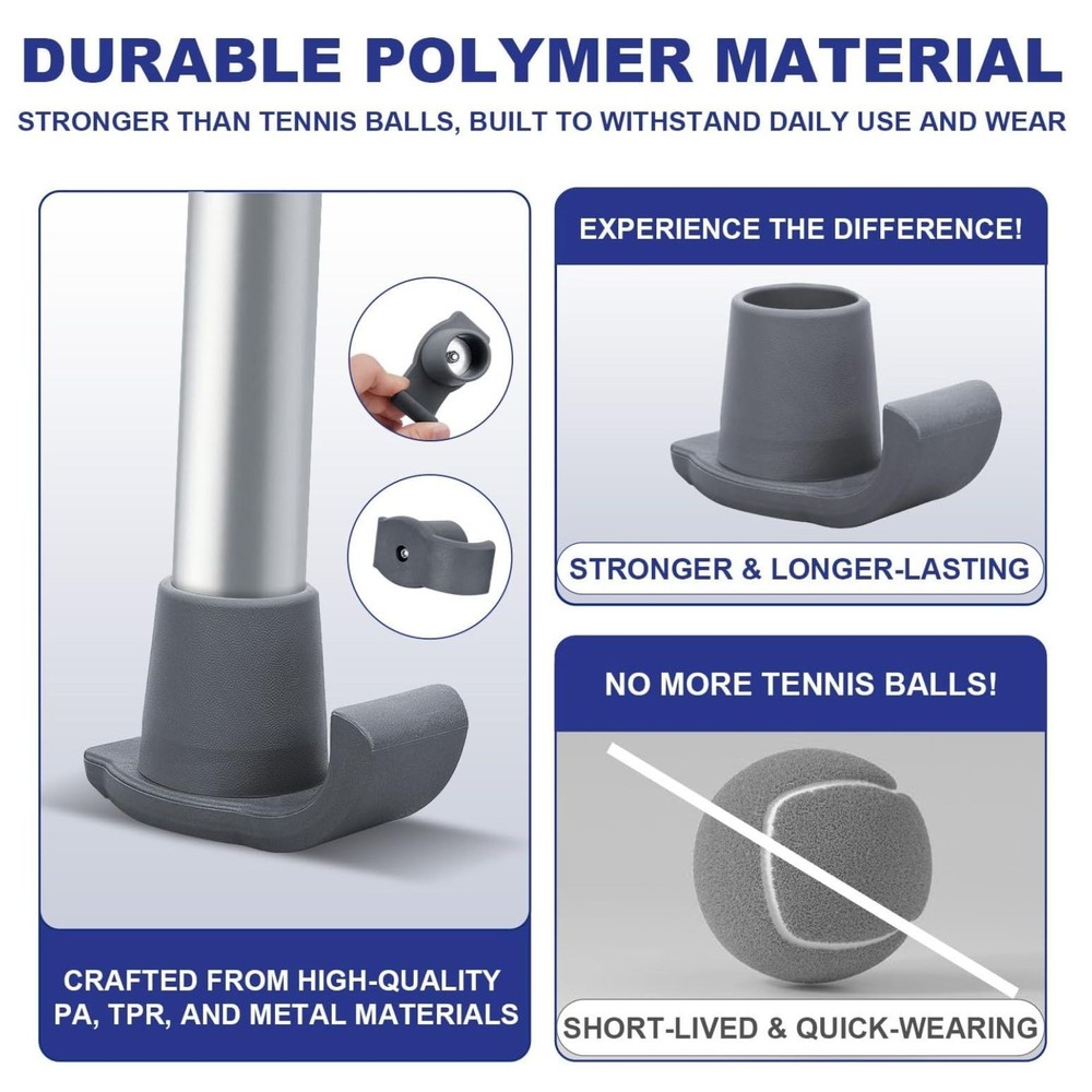 Walker Ski Glides, 2 Pack Durable Ski Glides for Folding Walkers,