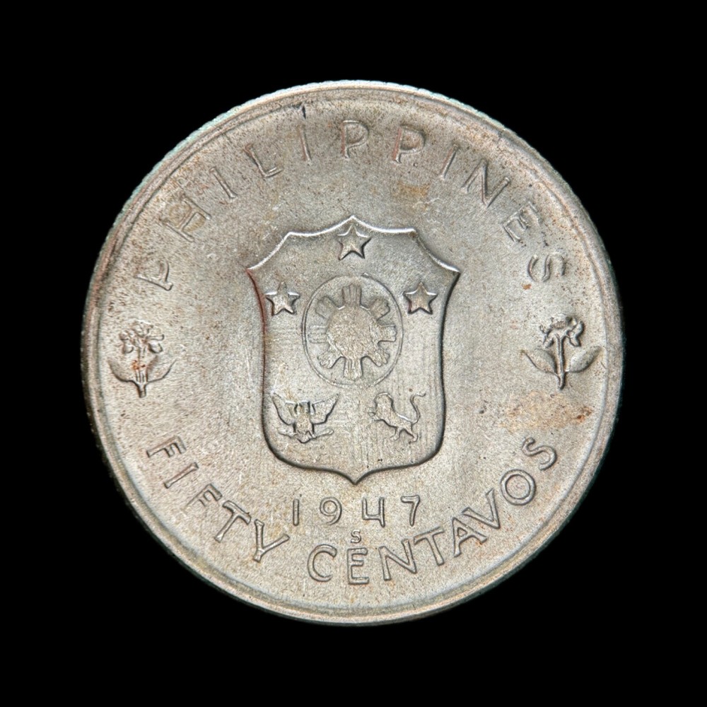 PHILIPPINES. 1947, 50 Centavos, Silver - Gen MacArthur, 13