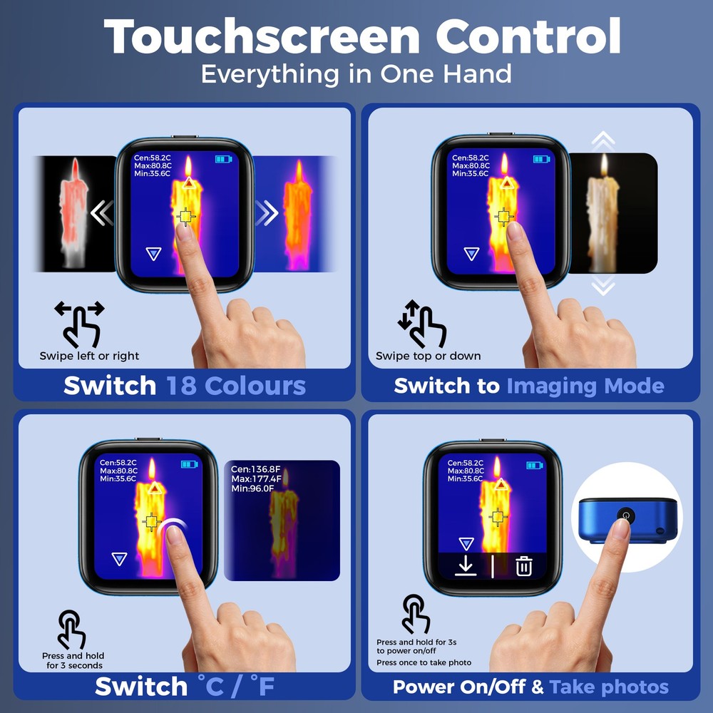 Small Mini Blue Infrared Thermal Imaging Camera 80x60 Resolution Beginner