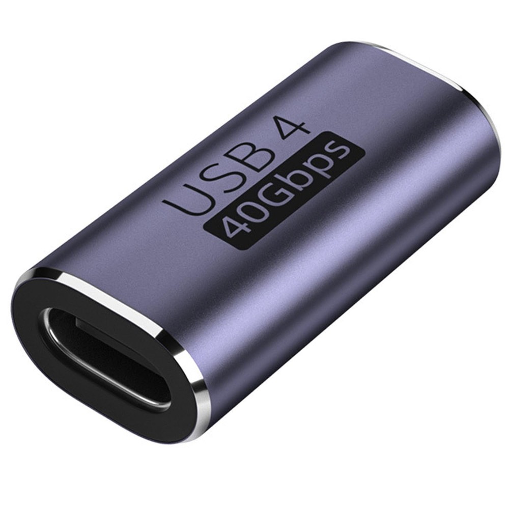 USB C Female to Adapter, C Coupler, Type C Cable Extender Gray