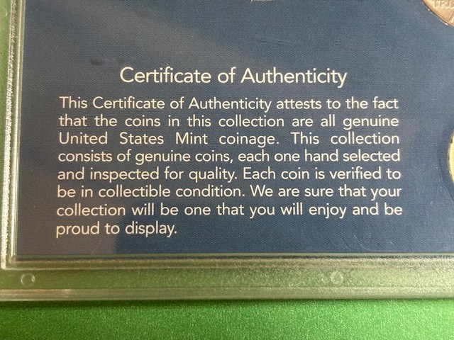 25th anniversary US Bicentennial collection COA case