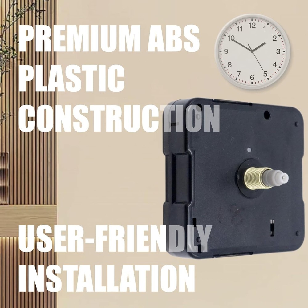 Versatile Silent Quartz Clock Movement Replacement, 0.72 Inch Shaft Length
