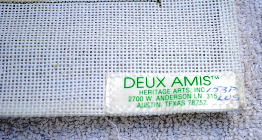 Vtg Deux Amis Iris Bell Pull? Needlepoint Canvas 153P Yarn Stitching started