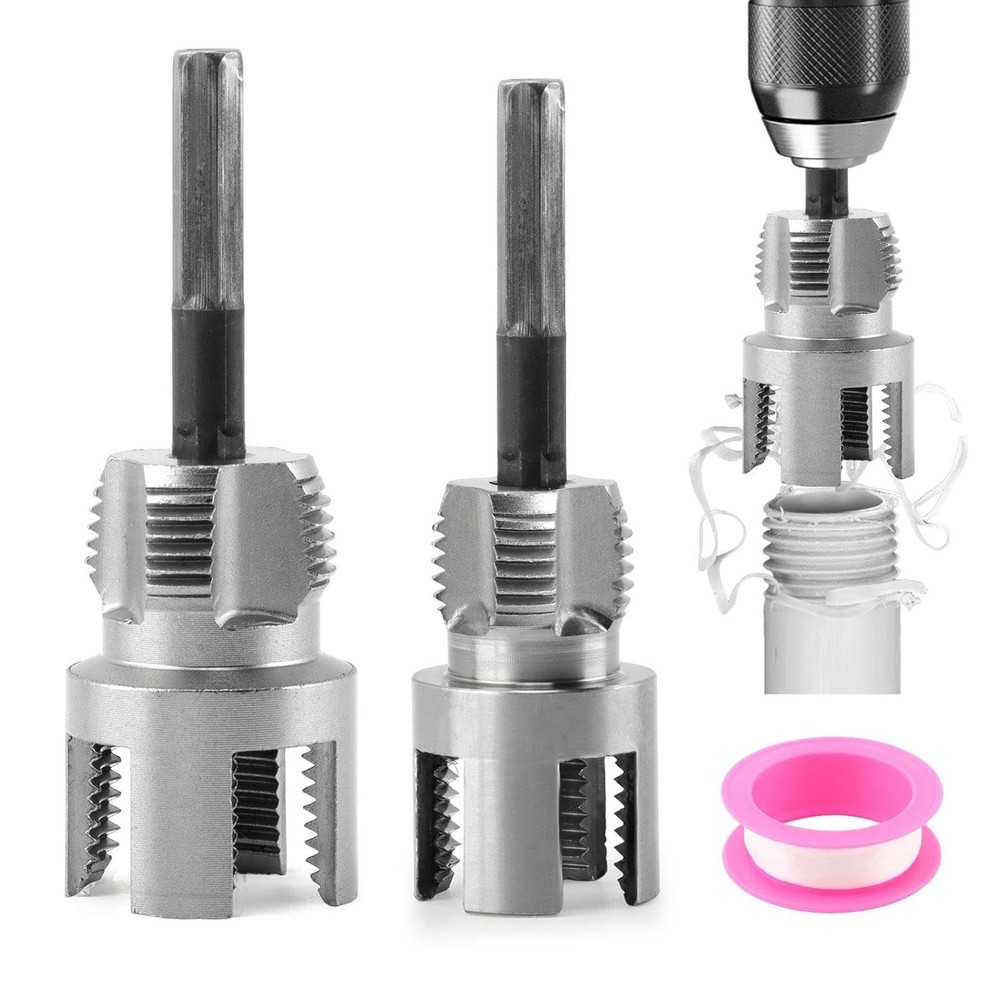 NEW Pipe Thread Cuttings Tool,1/2'' 3/4'' Dies,Pipe Sizes Rethreading Tool 2PCS~