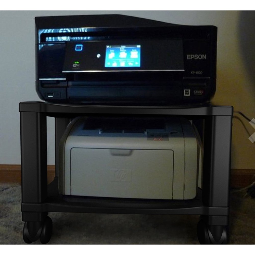 Mobile Printer Stand 2-Tier Under Desk Table Storage Fax Scanner Office Compact