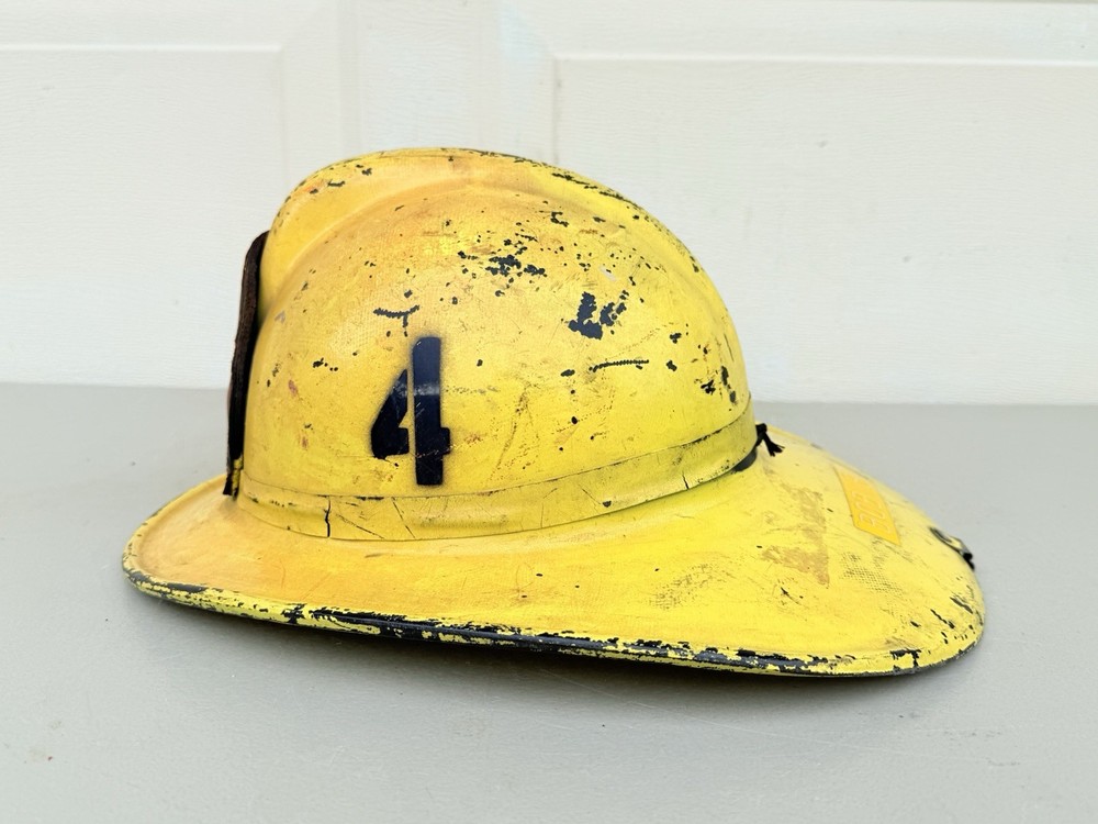 Vintage Fire Helmet Yellow