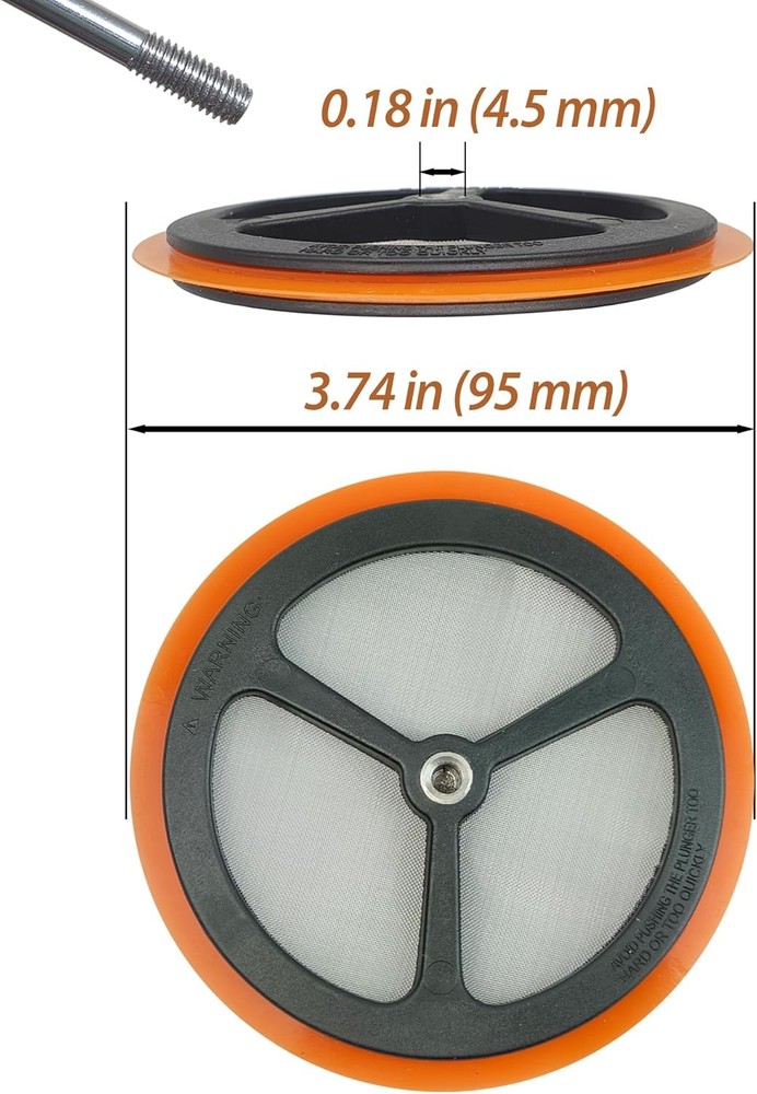 French Press Mesh Filter Stainless Steel 34oz Replacement Silicone Ring