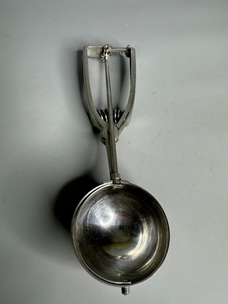 French vintage ice cream scoop kitchenware silver