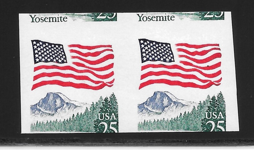 IMPERFORATE ERROR Coil Pair Scott #2280c--MOTTLED Tagging--MISCUT 3mm Upwards