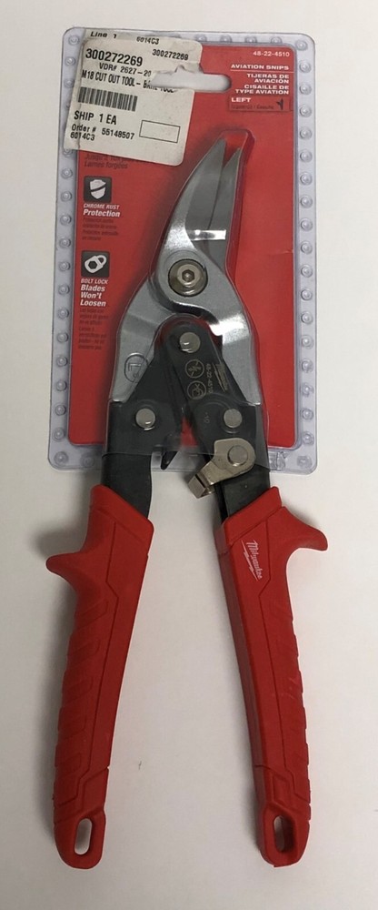 Milwaukee Left Cutting Aviation Snips (48-22-4510)