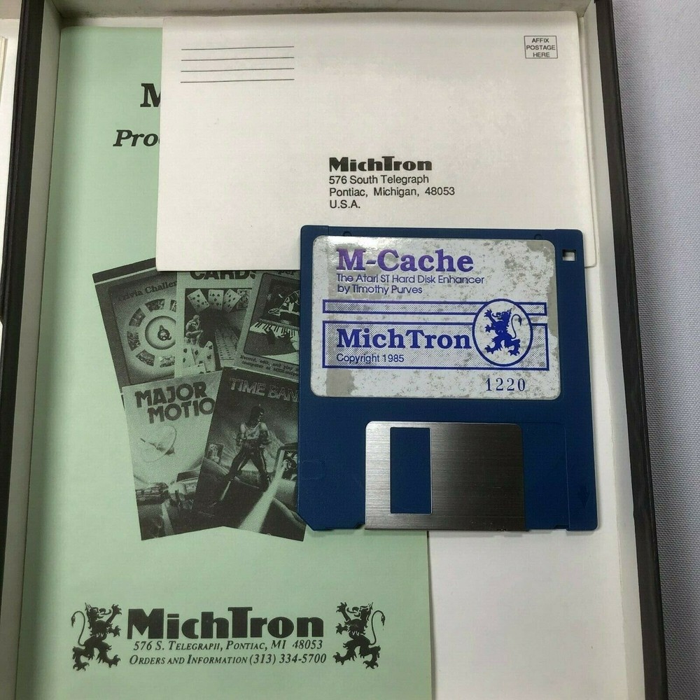 Genuine Vintage MICHTRON M-CACHE Hard Disk Caching Utility Software for Atari ST