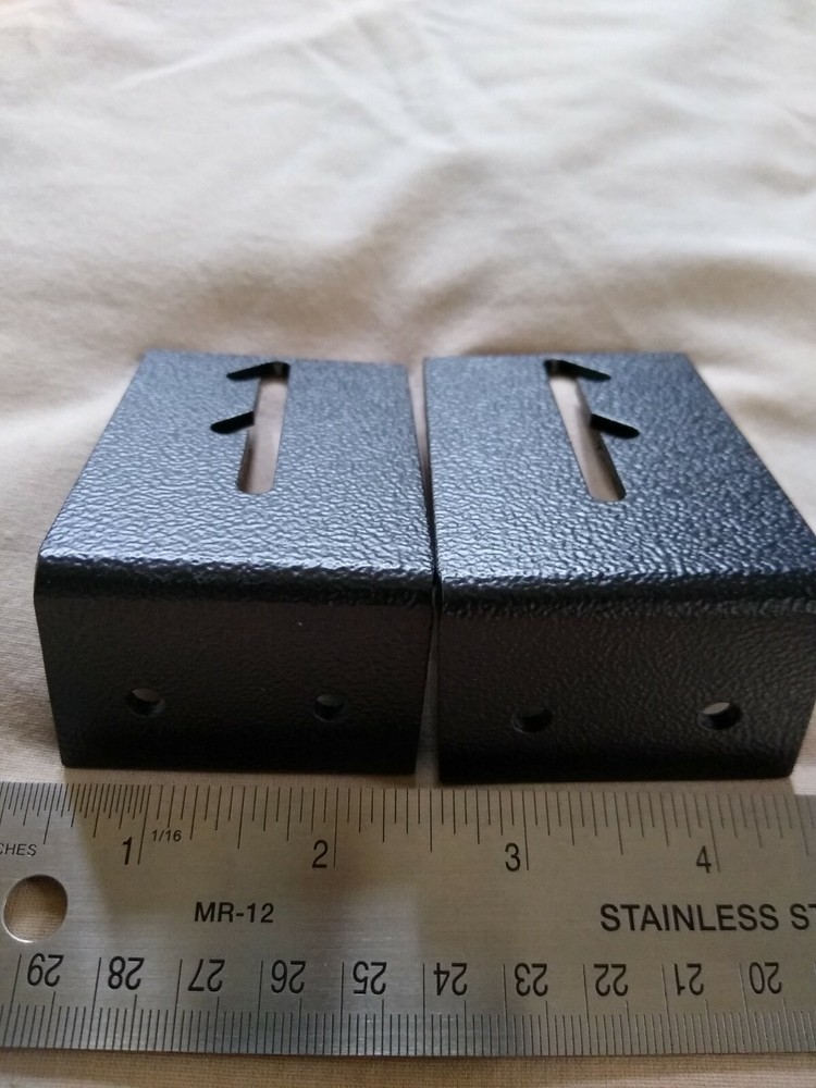 Radio mounting bracket, L-bracket, surface mount, aluminum, Left and Right pair