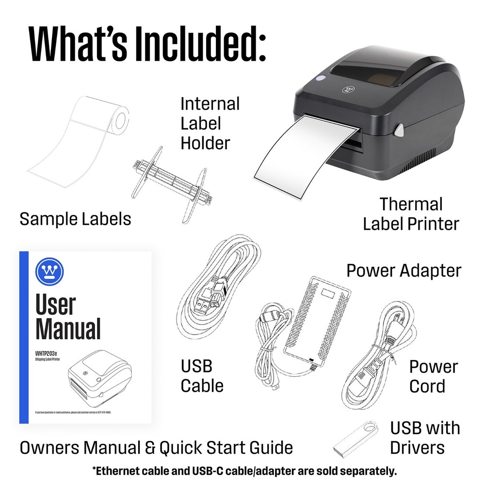 Westinghouse Direct Thermal Label Printer Open Box