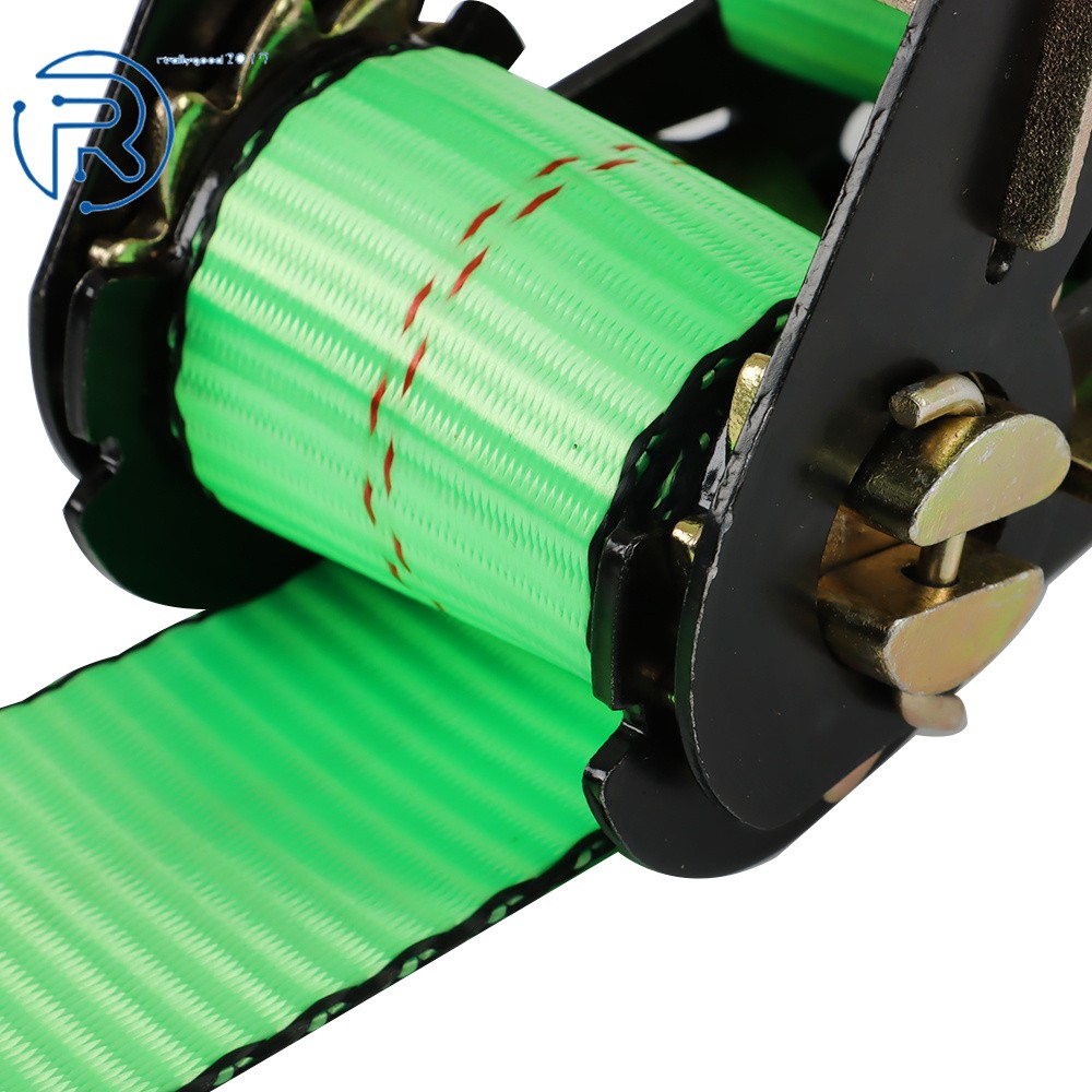 New Car Tie Down Green Polyester with Flat Hooks 3,300 Pound Safe Working Load
