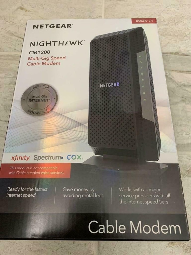 NETGEAR Nighthawk Cable Modem CM1200 – Multi-Gig Speed Modem-NO ORIGINAL BOX