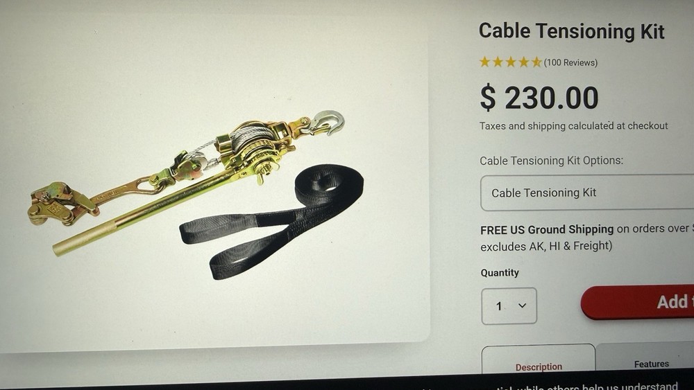 Cable tensioning Kit By Ziplinegear