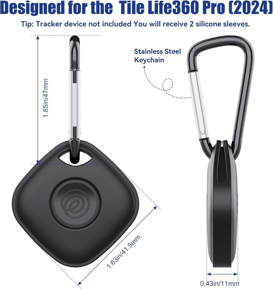 DDJ Case For Tile Life360 Mate (2024) Bluetooth Tracker With Keychain 2 Pack