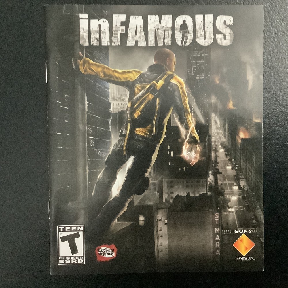 Infamous 1 PS3 PlayStation 3 Instruction Manual Only