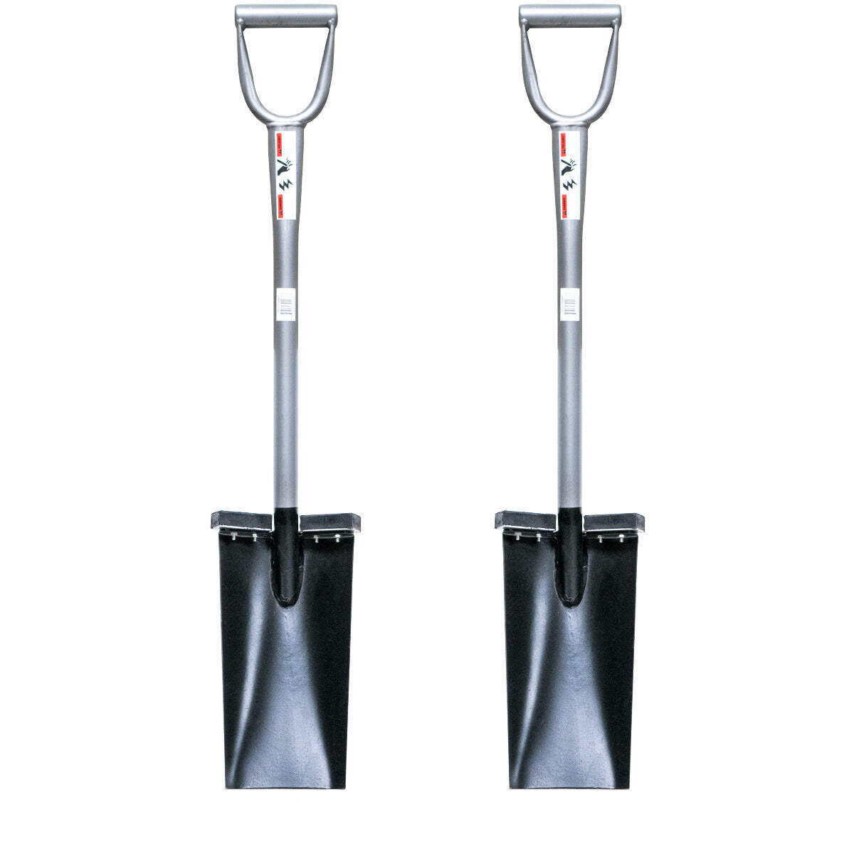 Steel D Handle Spade Shovel 13" Straight Blade Foot Pads 2 Pack