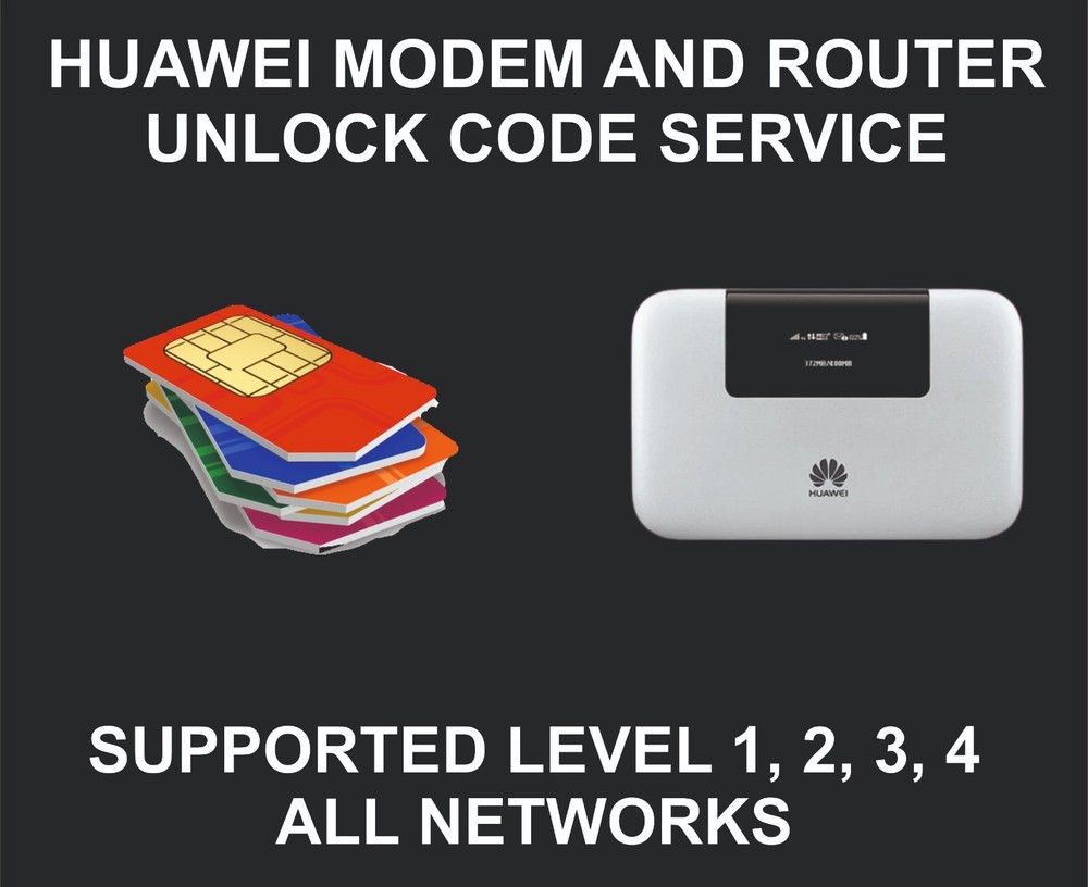 Huawei Modem and Router Network Unlock Code, Worldwide, Level 1, 2, 3, 4