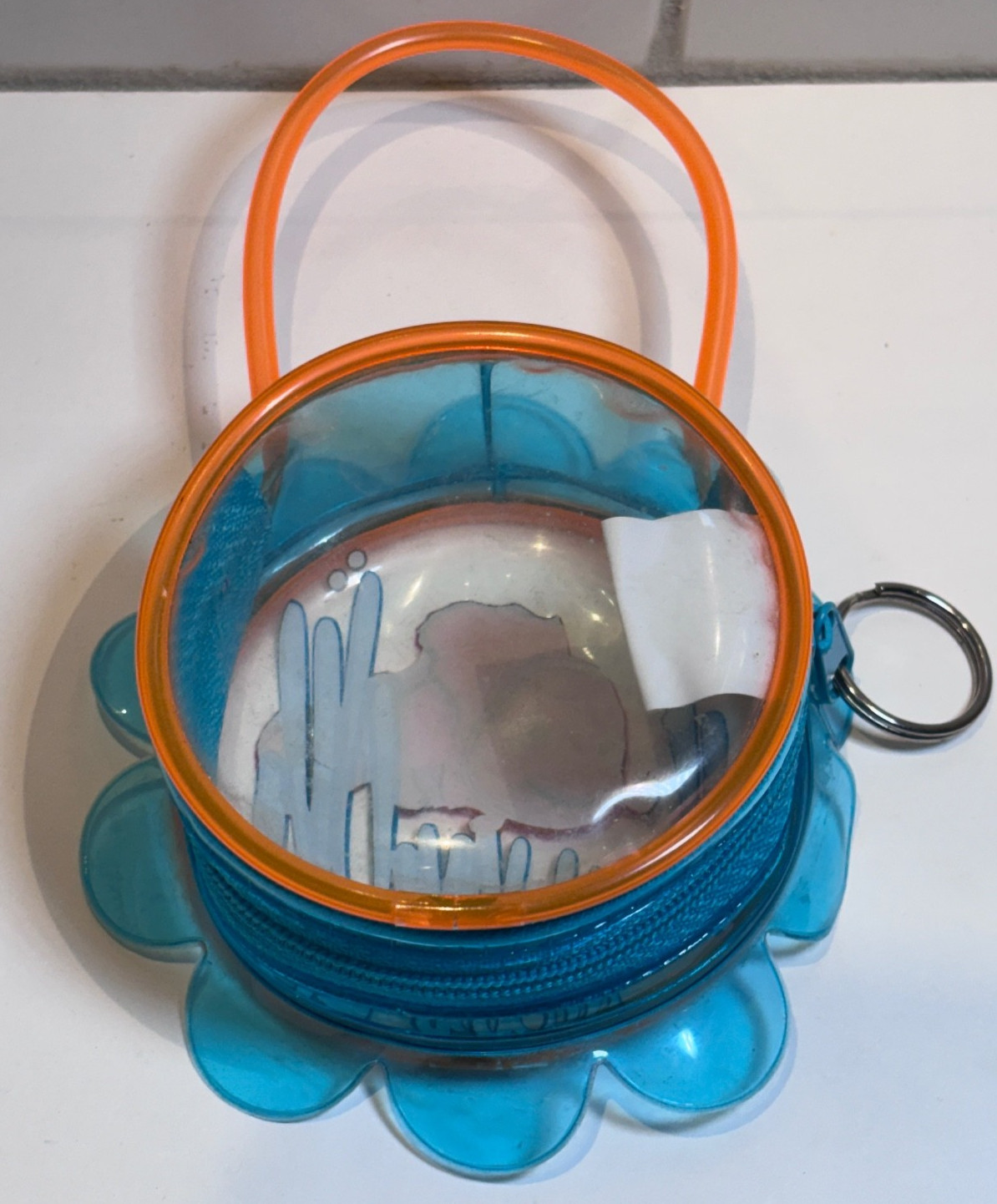 Disney Pixar Finding Nemo Clear Coin Purse Keychain Clip Flower Y2K Vintage RARE