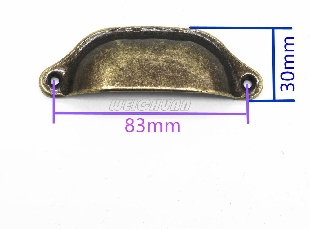 20PCS Antique Bronze Iron Drawer Knobs Pulls Handles - Vintage Kitchen