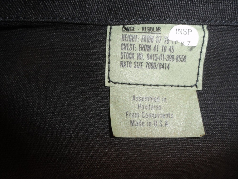NEW TRU-SPEC 4 POCKET BLACK NIGHT OPS BDU COMBAT COAT JACKET LARGE REGULAR