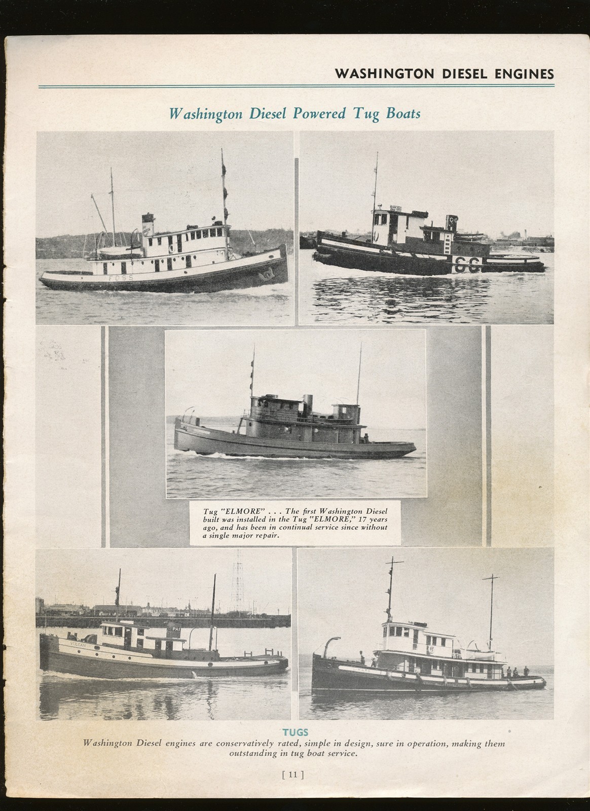 1938 Washington Diesel Engines Iron Works Seattle CATALOG / BROCHURE