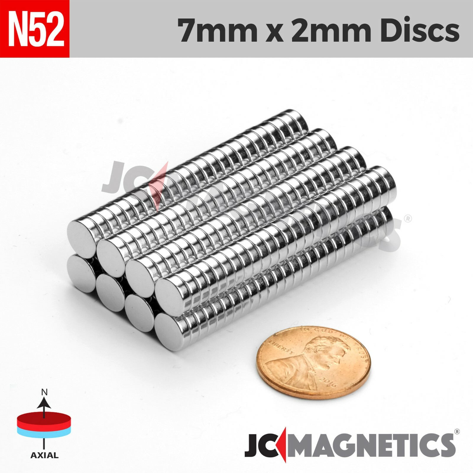 7mm x 2mm 9/32" x 5/64 N52 Strong Round Disc Rare Earth Neodymium Magnet 7x2mm