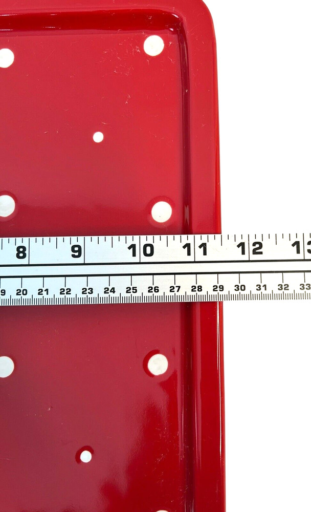 Temp-Tations Red White Polka Dot Square Platter Tray Serving Ovenware 11"