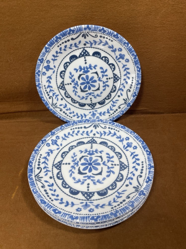 6 Appetizer Plates Set Lightweight Durable Chip Resistant Glass Dinnerware