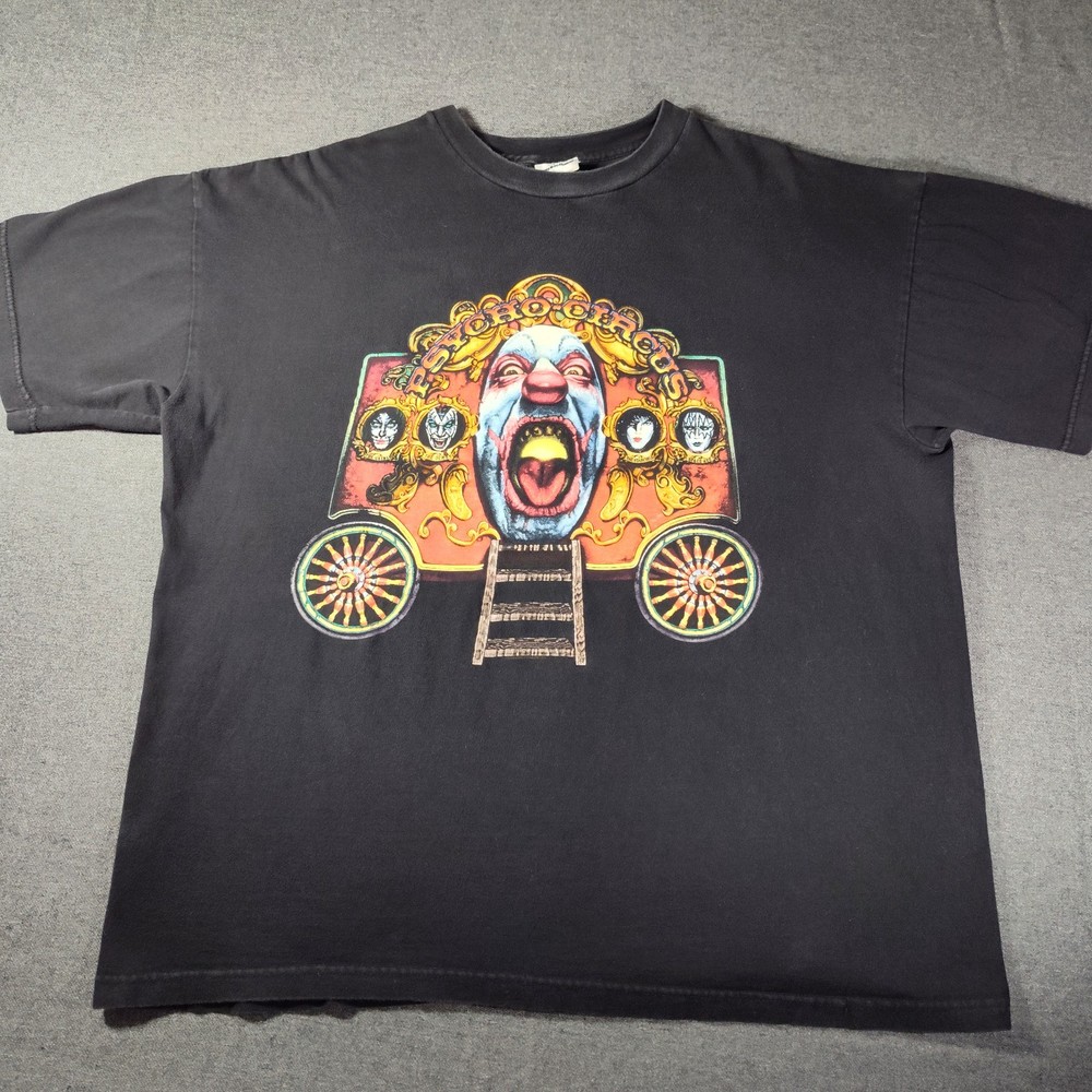 VTG 1998 Kiss Psycho Circus Shirt Men's XL Black Colorful Band Tee Cronies