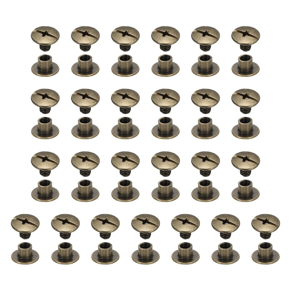 25set Phillips Chicago Screw M5x4mm Binding Post Screw, Bronze