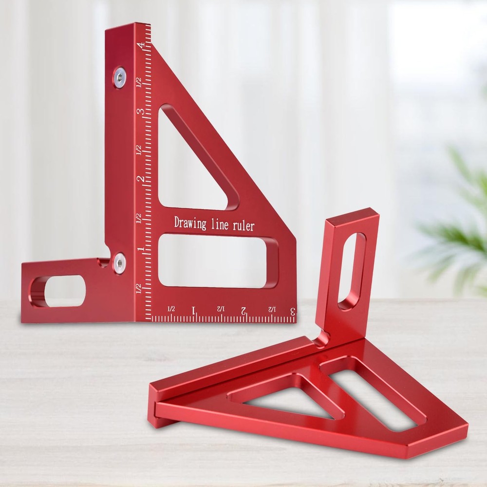 Imperial 3D Multi Angle Measuring Ruler, High Precision 45/90 Degree Woodwork...