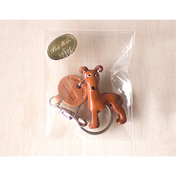 Tabby Walking Cat Japanese Leather Keychains