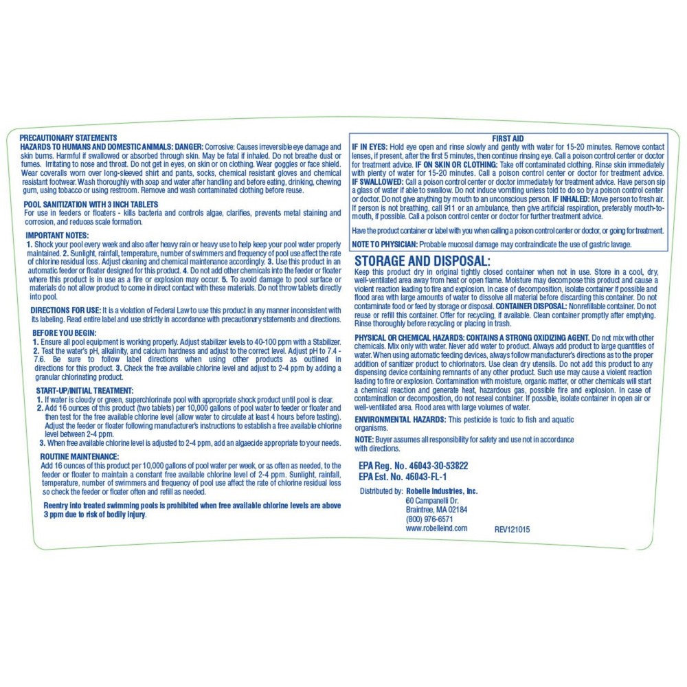 Robelle 5-in-1 Tabs - 15 Lbs