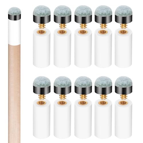 Bremorou 10 Sets Cue Tips for Pool Stick Billiard Cues Tips Replacement Kit