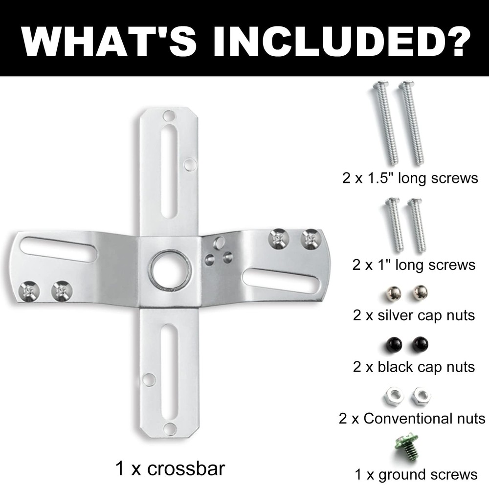Qc Ceiling Light Fixture Mounting Bracket [Upgraded Crossbar-1, Silver