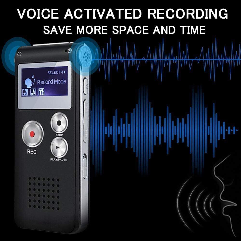 Lecture Digital Voice Recorder Dictaphone Audio MP3 Sound Mini Spy Recorder Mic