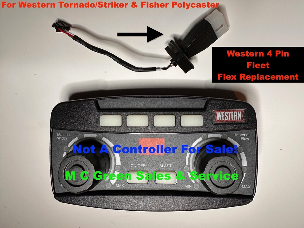 NEW WESTERN TORNADO STRIKER FLEETFLEX REPLACEMENT 4 PIN PLUG/CABLE ASSEMBLY