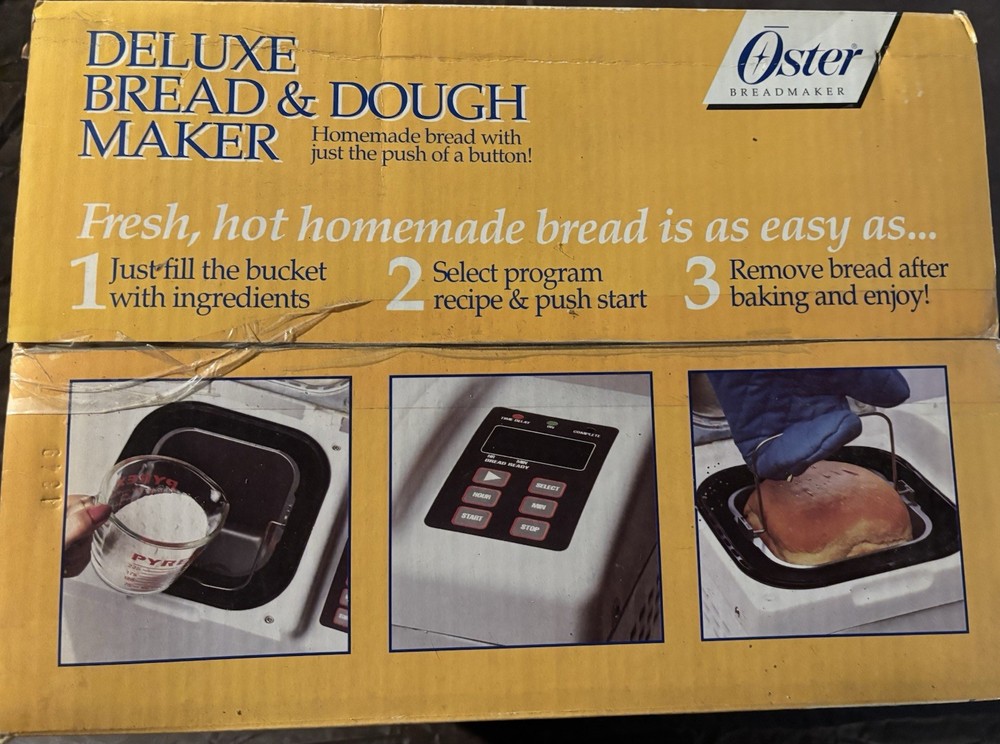Oster Deluxe Bread And Dough Maker Model 4811 Counter Top Bread Maker Machine