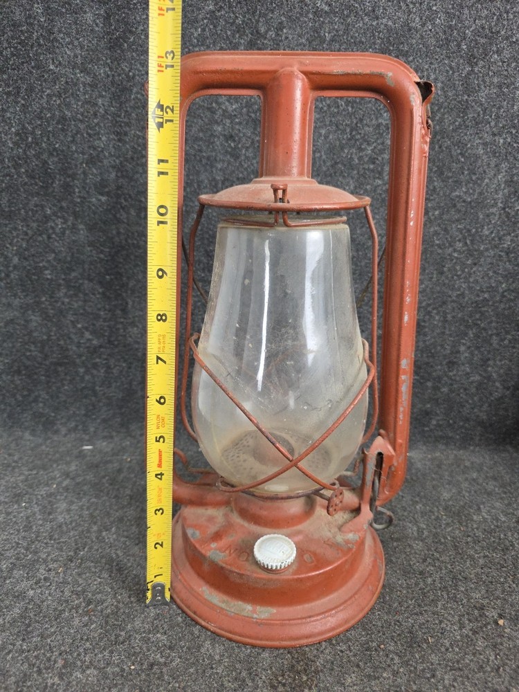 Antique Paull's Red Lantern No. 0 Clear Globe. UNTESTED.