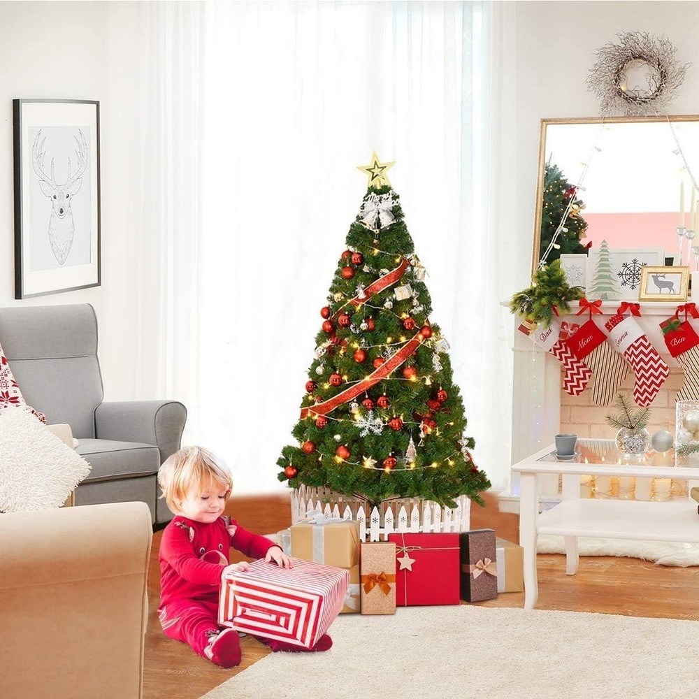 Realistic 8ft Artificial Pine Tree with Adjustable Branches for Christmas Cheer
