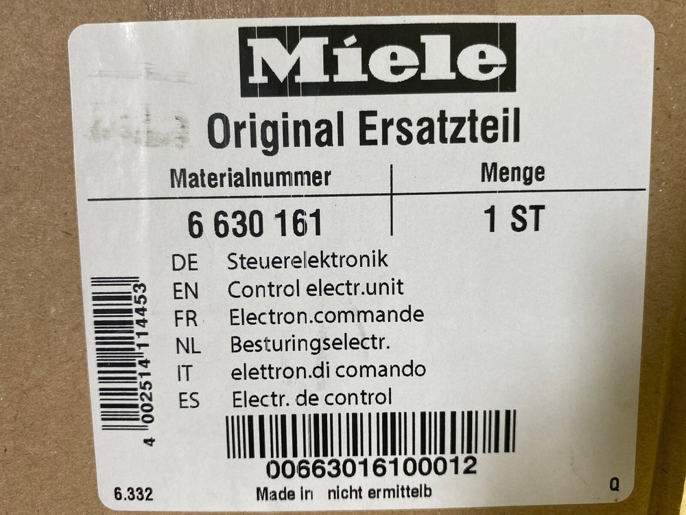 GENUINE OEM Miele Control Electric Unit 6630161