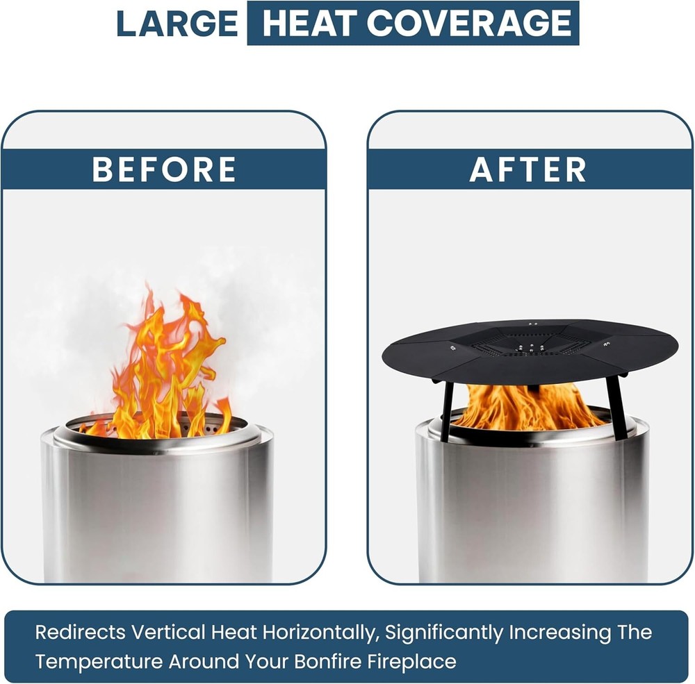 FEBTECH - 24.6" Fire Pit Heat Deflector Compatible for 19.5" Firepit