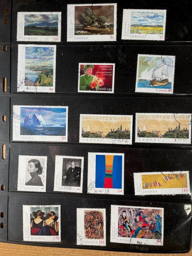 Stamps Canada used singles from various souvenir sheets