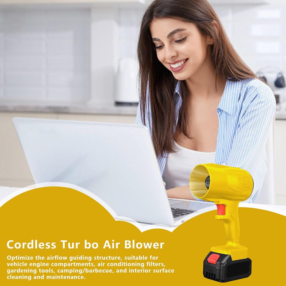 500000RPM Cordless Leaf Blower 700CFM 1500G Air Turbo Blower with 2 Batteries