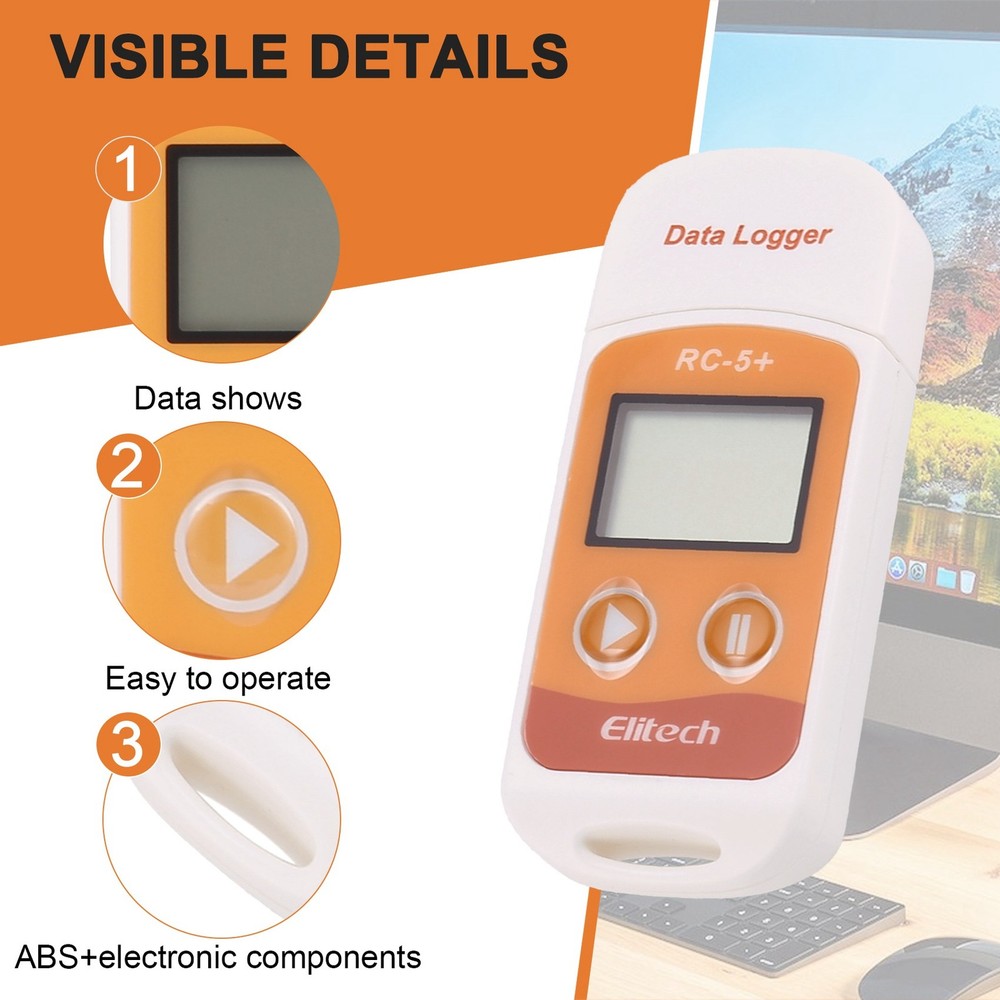 RC-5+ PDF USB Temperature Data Logger Reusable Recorder 320002886