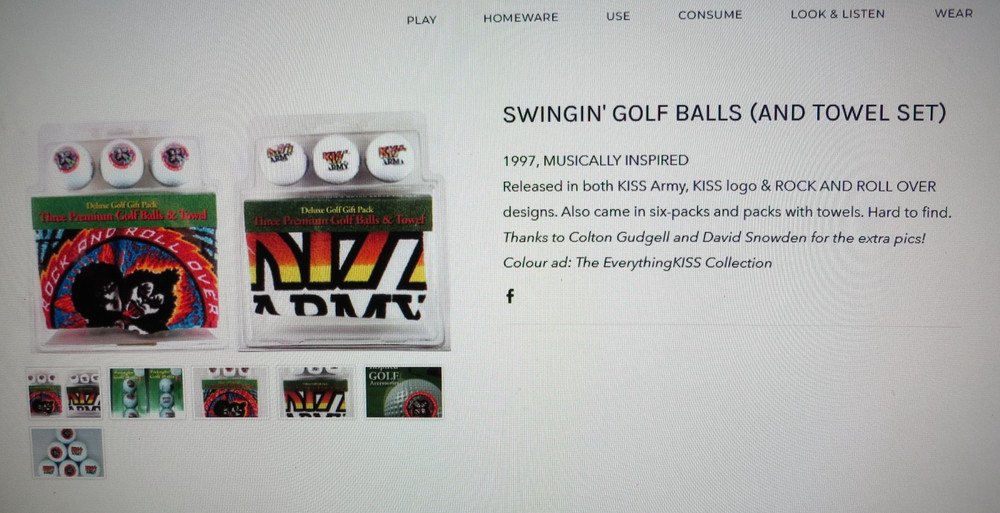 KISS ROCK & ROLL OVER GOLF BALLS 3 PACK 1997 OFFICIALLY LICENSED
